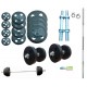 35 Kg Home Gym Package Of New designed Rubber plates + 3 Rods home gym package